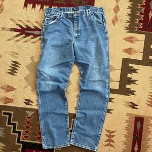 Wrangler 47MWZPW Jeans Mens 37x33 Blue Regular Fit Cowboy Cut Straight Western